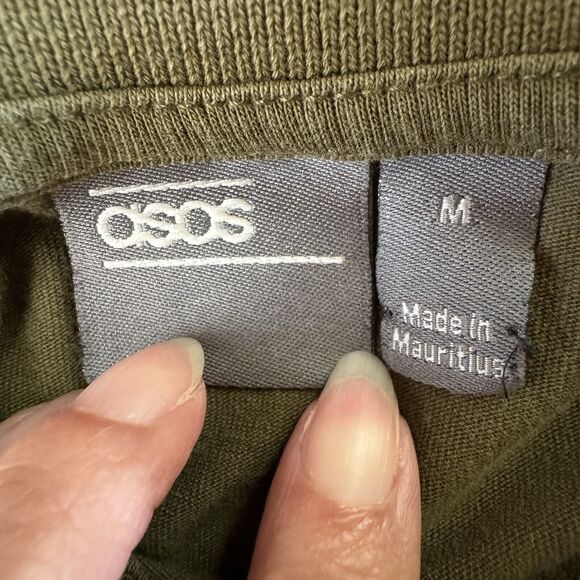 Asos Polo Shirt Men's Medium Short Sleeve Green - Picture 3 of 13